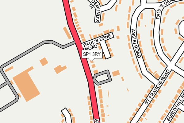 SP1 3RY map - OS OpenMap – Local (Ordnance Survey)