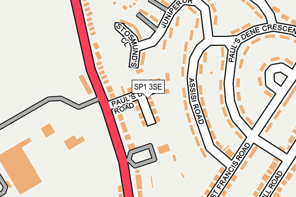 SP1 3SE map - OS OpenMap – Local (Ordnance Survey)