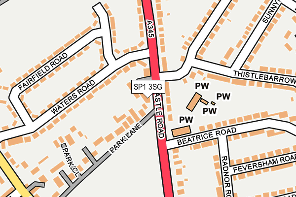 SP1 3SG map - OS OpenMap – Local (Ordnance Survey)