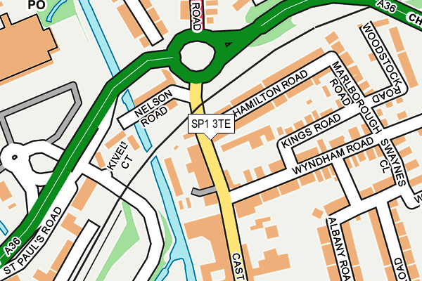SP1 3TE map - OS OpenMap – Local (Ordnance Survey)