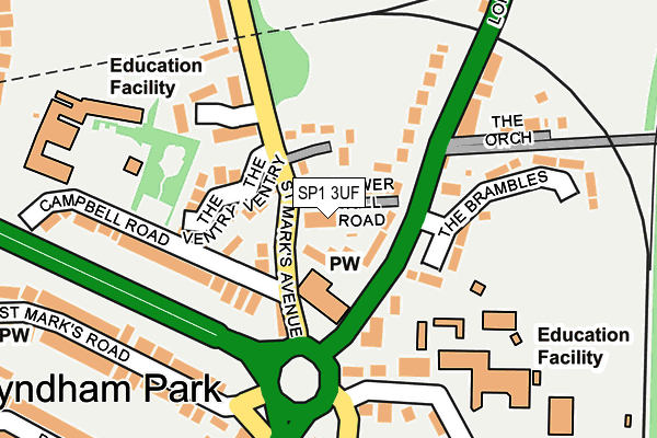 SP1 3UF map - OS OpenMap – Local (Ordnance Survey)