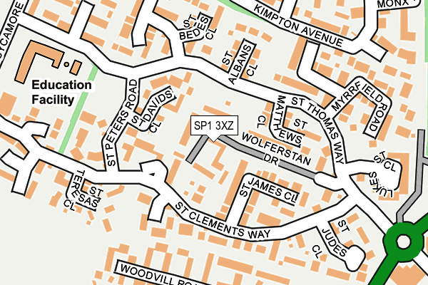 SP1 3XZ map - OS OpenMap – Local (Ordnance Survey)