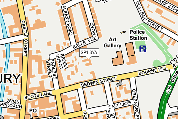 SP1 3YA map - OS OpenMap – Local (Ordnance Survey)
