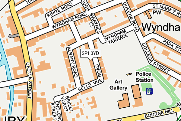 SP1 3YD map - OS OpenMap – Local (Ordnance Survey)