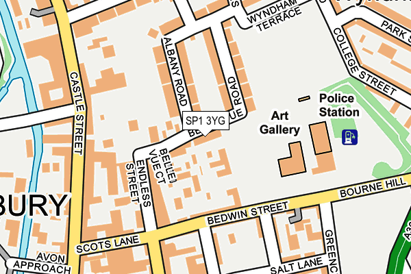 SP1 3YG map - OS OpenMap – Local (Ordnance Survey)