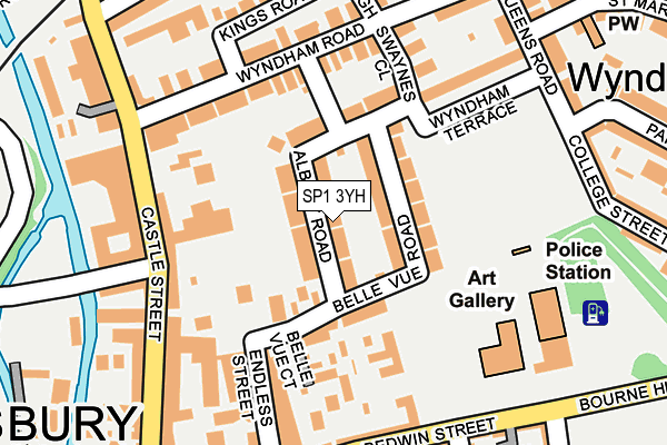 SP1 3YH map - OS OpenMap – Local (Ordnance Survey)