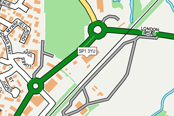 SP1 3YU map - OS OpenMap – Local (Ordnance Survey)