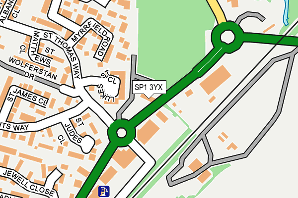 SP1 3YX map - OS OpenMap – Local (Ordnance Survey)