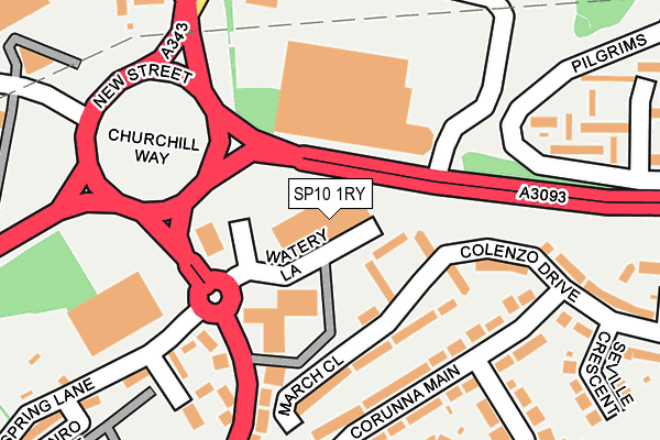 SP10 1RY map - OS OpenMap – Local (Ordnance Survey)