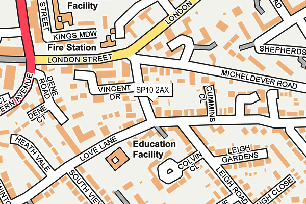 SP10 2AX map - OS OpenMap – Local (Ordnance Survey)