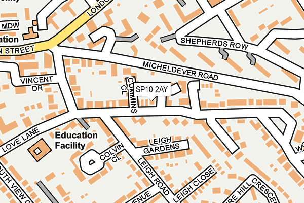 SP10 2AY map - OS OpenMap – Local (Ordnance Survey)