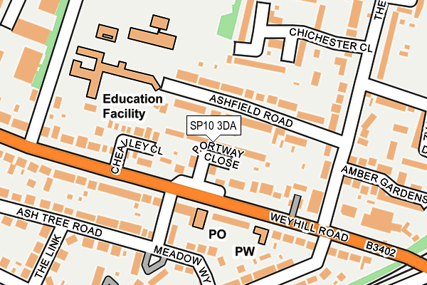 SP10 3DA map - OS OpenMap – Local (Ordnance Survey)