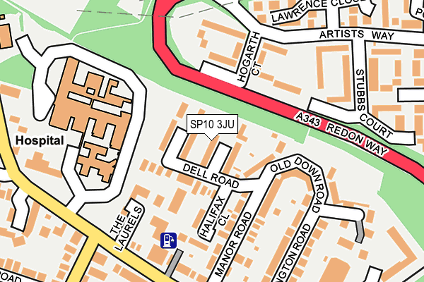 SP10 3JU map - OS OpenMap – Local (Ordnance Survey)