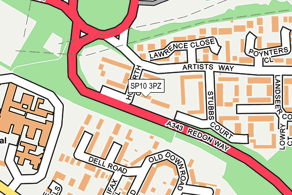 SP10 3PZ map - OS OpenMap – Local (Ordnance Survey)