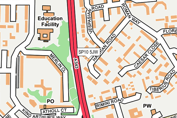 SP10 5JW map - OS OpenMap – Local (Ordnance Survey)