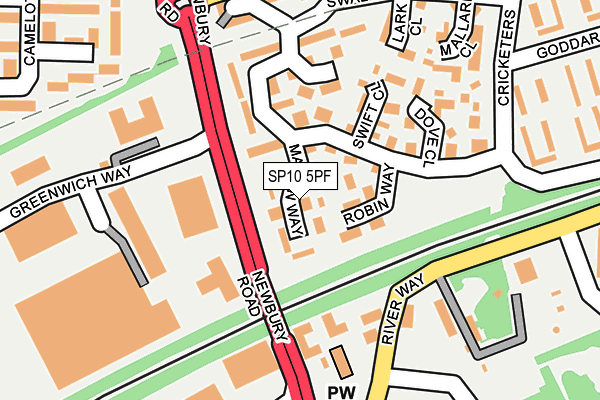 SP10 5PF map - OS OpenMap – Local (Ordnance Survey)