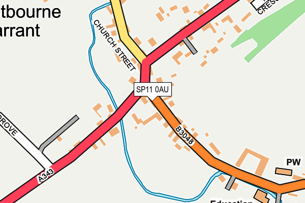 SP11 0AU map - OS OpenMap – Local (Ordnance Survey)