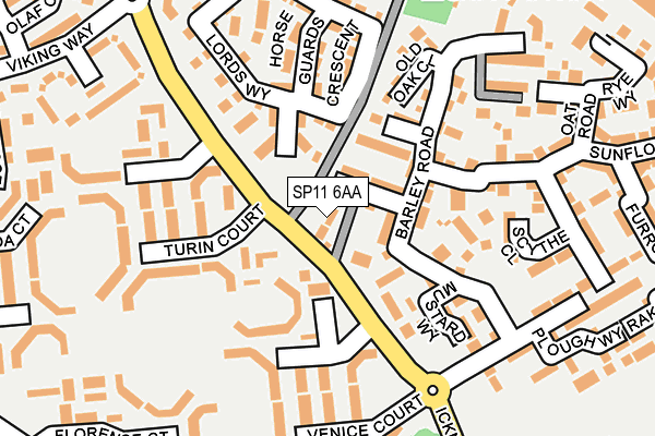 SP11 6AA map - OS OpenMap – Local (Ordnance Survey)