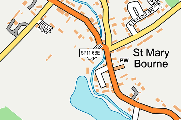 SP11 6BE map - OS OpenMap – Local (Ordnance Survey)