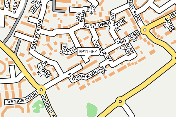 SP11 6FZ map - OS OpenMap – Local (Ordnance Survey)