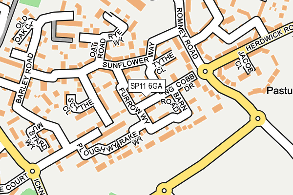 SP11 6GA map - OS OpenMap – Local (Ordnance Survey)