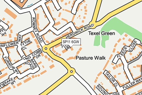 SP11 6GW map - OS OpenMap – Local (Ordnance Survey)