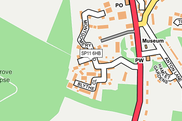 SP11 6HB map - OS OpenMap – Local (Ordnance Survey)
