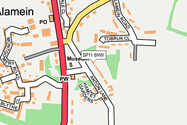 SP11 6HW map - OS OpenMap – Local (Ordnance Survey)