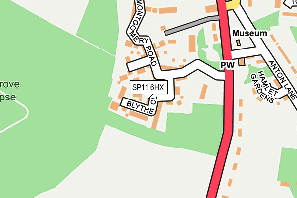 SP11 6HX map - OS OpenMap – Local (Ordnance Survey)