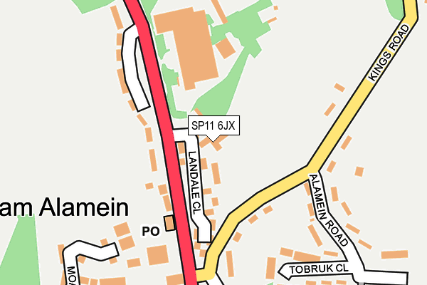 SP11 6JX map - OS OpenMap – Local (Ordnance Survey)