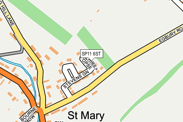 SP11 6ST map - OS OpenMap – Local (Ordnance Survey)
