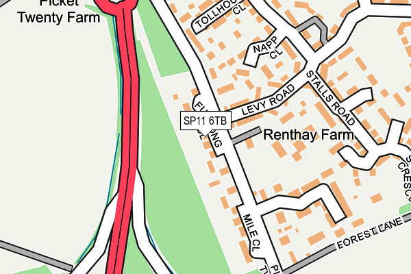 SP11 6TB map - OS OpenMap – Local (Ordnance Survey)