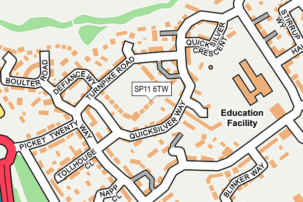 SP11 6TW map - OS OpenMap – Local (Ordnance Survey)