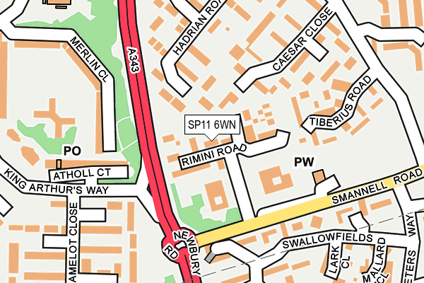SP11 6WN map - OS OpenMap – Local (Ordnance Survey)