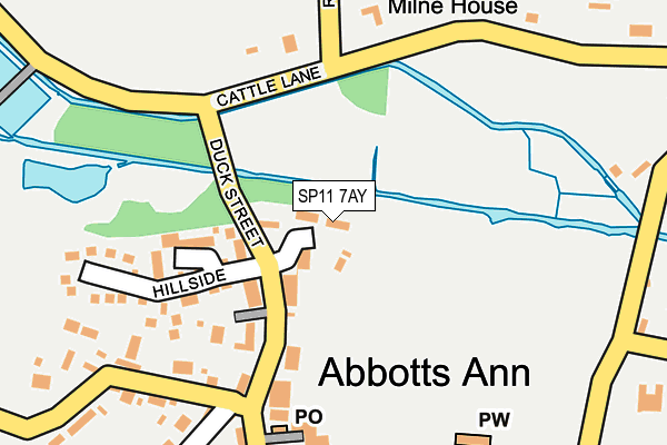 SP11 7AY map - OS OpenMap – Local (Ordnance Survey)