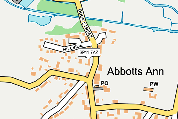 SP11 7AZ map - OS OpenMap – Local (Ordnance Survey)