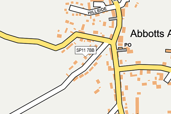 SP11 7BB map - OS OpenMap – Local (Ordnance Survey)