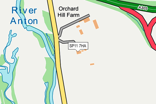 SP11 7HA map - OS OpenMap – Local (Ordnance Survey)