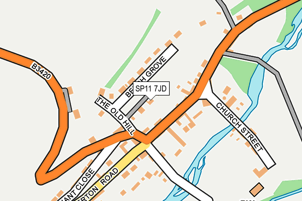 SP11 7JD map - OS OpenMap – Local (Ordnance Survey)