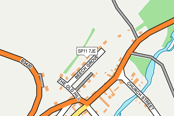 SP11 7JE map - OS OpenMap – Local (Ordnance Survey)