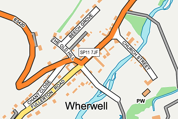 SP11 7JF map - OS OpenMap – Local (Ordnance Survey)