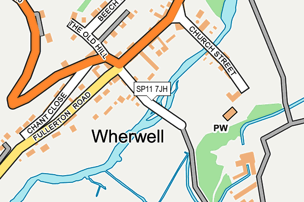 SP11 7JH map - OS OpenMap – Local (Ordnance Survey)