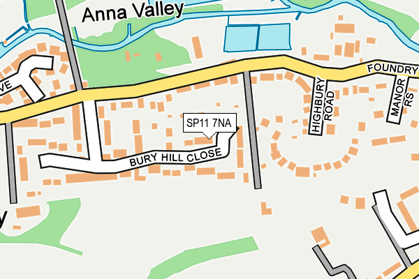 SP11 7NA map - OS OpenMap – Local (Ordnance Survey)