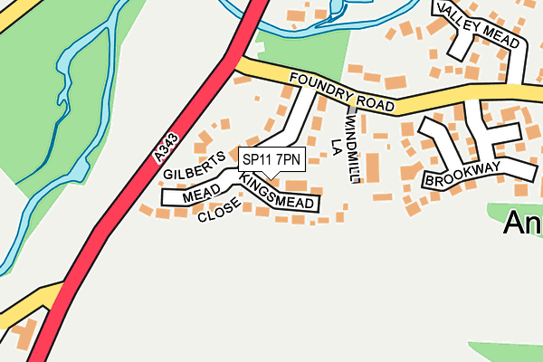 SP11 7PN map - OS OpenMap – Local (Ordnance Survey)