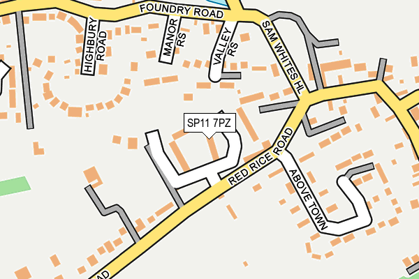 SP11 7PZ map - OS OpenMap – Local (Ordnance Survey)
