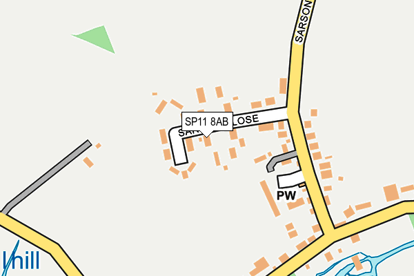 SP11 8AB map - OS OpenMap – Local (Ordnance Survey)