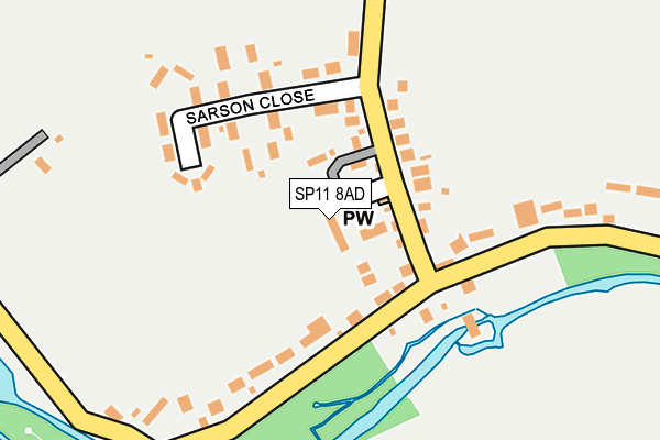 SP11 8AD map - OS OpenMap – Local (Ordnance Survey)