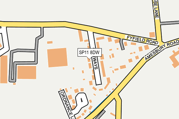 SP11 8DW map - OS OpenMap – Local (Ordnance Survey)