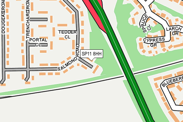 SP11 8HH map - OS OpenMap – Local (Ordnance Survey)