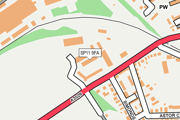 SP11 9FA map - OS OpenMap – Local (Ordnance Survey)